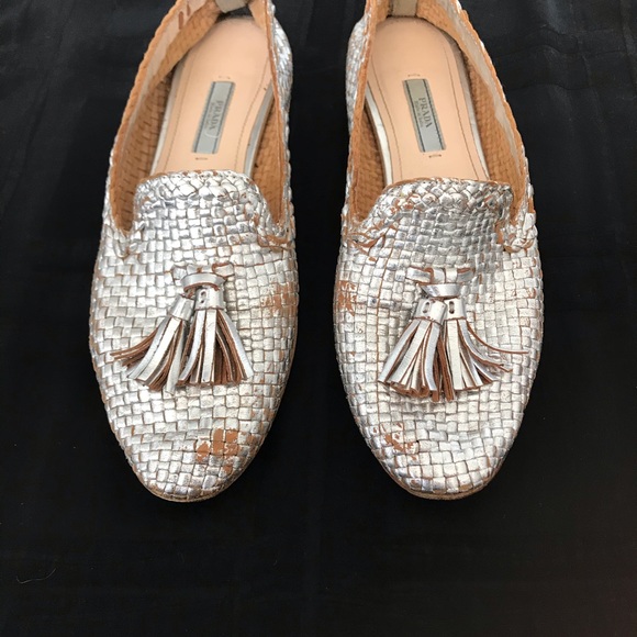 PRADA Silver Loafers - Picture 2 of 14